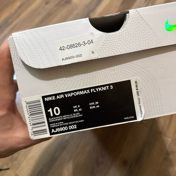 Nike Air Vapormax Flyknit 3 Black White Oreo main image 8